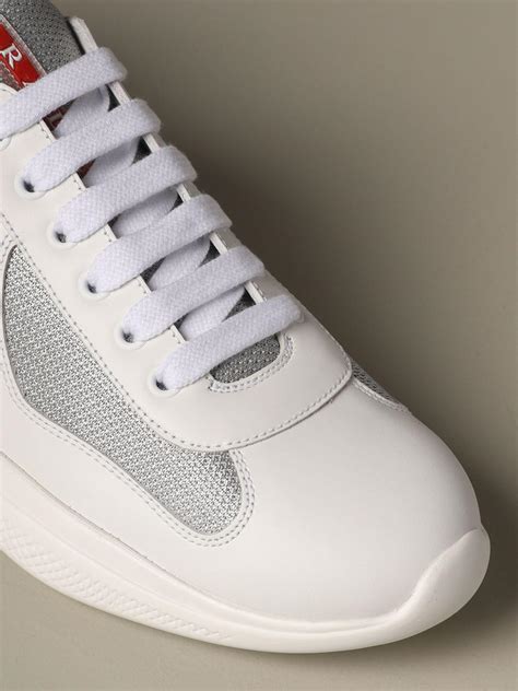 prada mens white trainers|all white prada shoes.